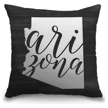 "Home State Typography - Arizona" Outdoor Pillow 16"x16"