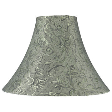 30081 Bell Shape Spider Lamp Shade, Green, 16" wide, 6"x16"x12"