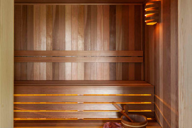Custom build sauna in the bathroom