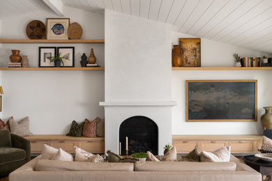 Example of a beach style living room design in Orange County