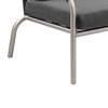 Benzara BM287758 Outdoor Sofa Gray Fade Resistant Upholstery, Silver Aluminum