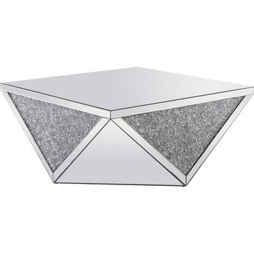 Coffee Table Cocktail Modern Contemporary Square 38-In Clear C
