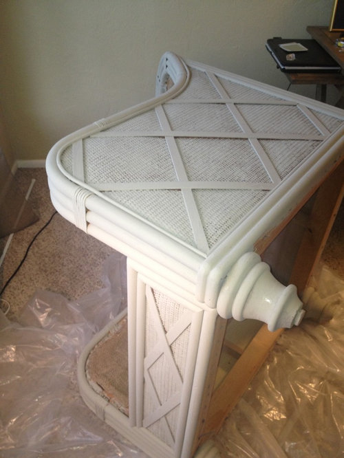 Chalk paint on rattan wax or poly?