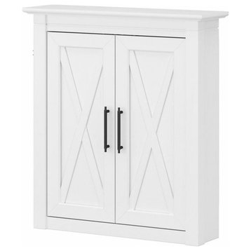 Pemberly Row Bathroom Wall Cabinet with Doors in White Ash - Engineered Wood