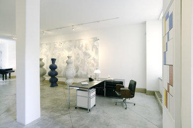 Minimalist home office photo in New York