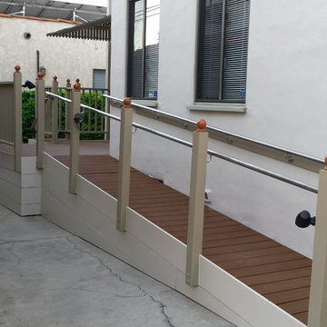 Gentle slope with removable panel to access crawl space