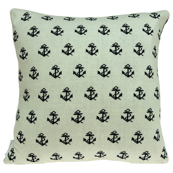 Parkland Collection Andrea Nautical Blue Pillow Cover With Poly Insert