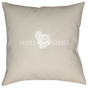 Gobble Gobble by Surya Poly Fill Pillow, Beige/White, 20' x 20'
