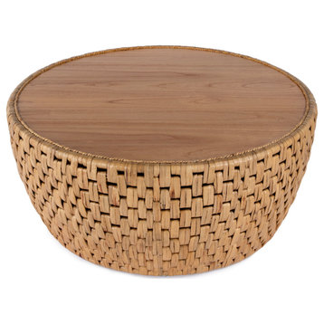 Captiva Round Rattan Drum Coffee Table