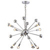 Glenn 8-Light 22.5" Metal Sputnik-Style Chandelier, Chrome