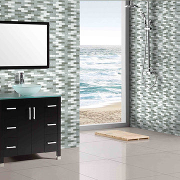 Geo Whistler White & Gray Tone Bathroom