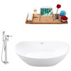 Tub, Faucet and Tray Set Streamline 67" Freestanding MH2360-100
