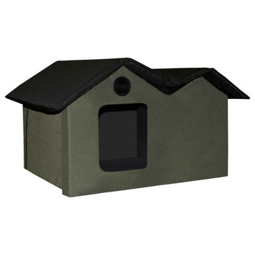 K&H Pet Products Unheated Outdoor Kitty House Extra Wide, 21.5"x26.5"x15.5"
