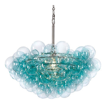 clear blown glass chandelier