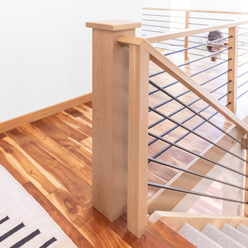 Sculptural White Oak Staircase & Railing Renovation, Plymouth, MN