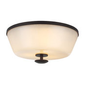 Feiss 3-Light Huntley Flush Mount, Oil Rubbed Bronze
