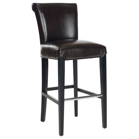 Safavieh Seth Bar Stool, Leather, Brown