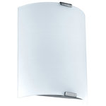 EGLO USA - 1x8.2W LED Wall Light With Silver Finish and White Glass - Lighting Specifications: