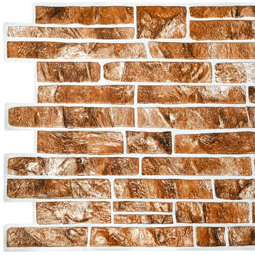 Light Brown Slate 3D Wall Panels, Set of 10, Covers 52.8 Sq Ft