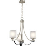 Kichler Lighting - Kichler Lighting 52275NI Tula - Three Light Convertible Chandelier - Select styles with distinctive square glass shadesTula Three Light Con Brushed Nickel Satin *UL Approved: YES Energy Star Qualified: YES ADA Certified: n/a  *Number of Lights: Lamp: 3-*Wattage:75w A19 bulb(s) *Bulb Included:No *Bulb Type:A19 *Finish Type:Brushed Nickel