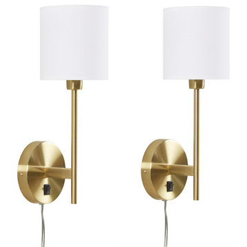Hampton Hill Conway Wall Light Sconce Gold Base Set of 2