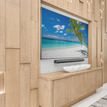 Custom three dimensional European oak feature wall