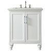 Legion Furniture Sink Vanity With Quartz Top And 2-Doors, White, 30"
