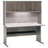 Bush Series A 60" Computer Desk with Hutch in Pewter