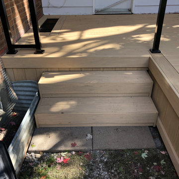 Azek Weathered Teak decking with Regal Glass