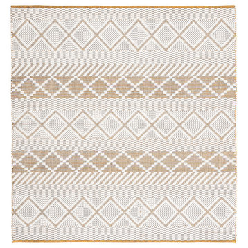 Safavieh Couture Natura Collection NAT854 Rug, Ivory/Yellow, 6'x6' Square