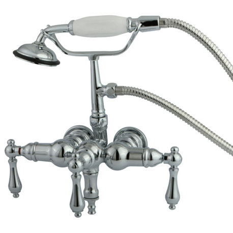 Kingston Brass Wall-Mount Clawfoot Tub Faucets With Polished Chrome CC20T1