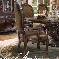 AICO Furniture - Essex Manor Arm Chair w/ Leather Seat (Set of 2) - FX00041501 - Furniture