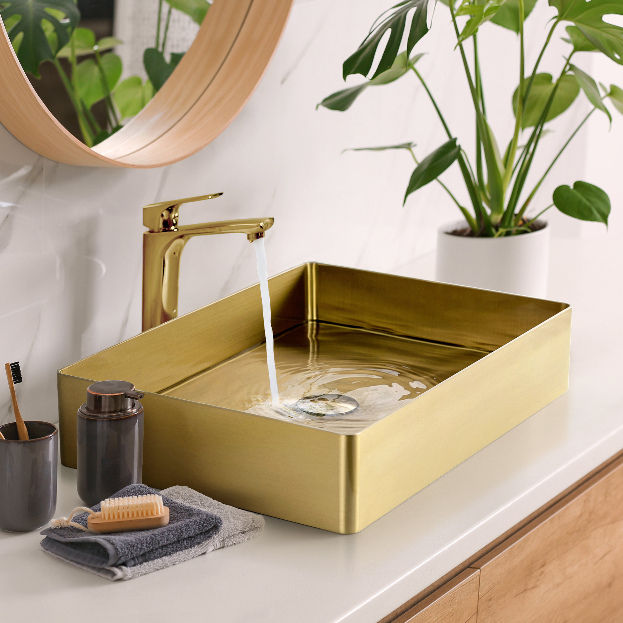 Rectangle Stainless Steel Modern Bathroom Sink - Contemporary ...