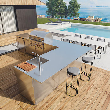Outdoor Kitchens - Stainless steel cabinets