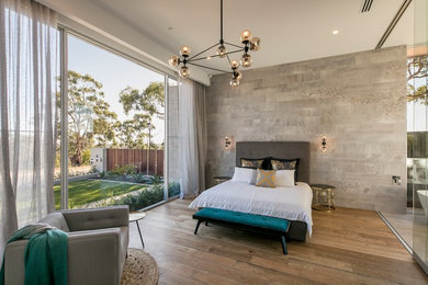 This is an example of a contemporary bedroom in Adelaide.