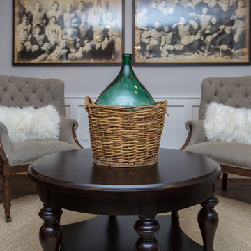 Neutral Rustic Transitional Basement