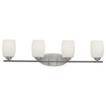 Kichler Lighting - Kichler Lighting 5099NIL18 Eileen - 33.75" 40W 4 LED Bath Vanity - Named after famed furniture designer Eileen Gray, this 4 light bath fixture from the Eileen collection features a clean, straight linear construction. The clean, polished elegance of the Chrome finish and Etched Opal Glass creates an ideal complement for your home. This fixture features LED Light Bulbs which are Energy-Star certified.