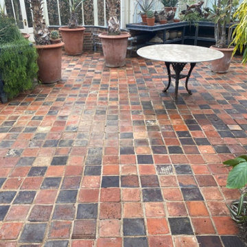 Terracotta Tiled Garden Room Floor Deep Cleaned and Sealed in Newbury