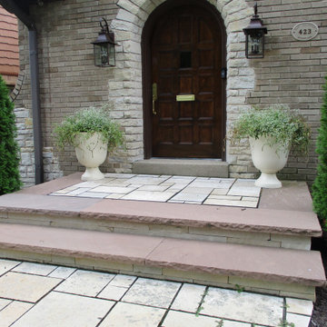 Whitefish Bay New Front Yard Natural Stone Paver Walkway and Front Stoop
