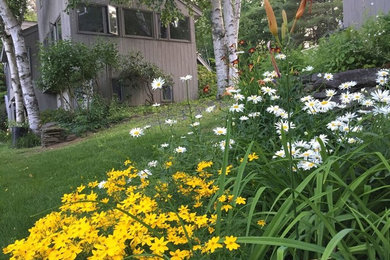 Inspiration for a large traditional side yard landscaping in Other.
