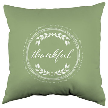 So Very Grateful Double Sided Pillow, Olive