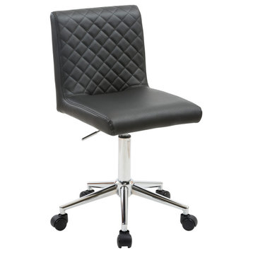 Best Master Furniture Barry 24.5" Faux Leather Swivel Office Chair in Black