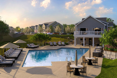 Example of a transitional exterior home design in Boston