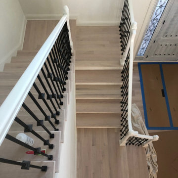 Refinished and Match Stained Red Oak Staircase - Ponte Vedra Beach