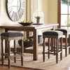 Set of 2 Cirque Dark Gray Upholstered Counter Stools w Nail Heads 26"H