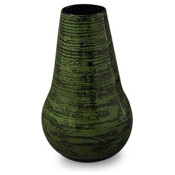 Novica Chlorophyll Lacquered Bamboo Vase
