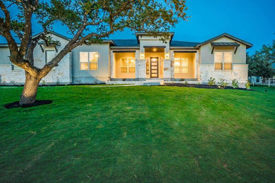 Transitional exterior home idea in Austin