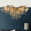 Luxury Gold/Chrome Vintage Crystal Hanging Lamp For Living Room, Dining Room, Gold, Dia26.8"