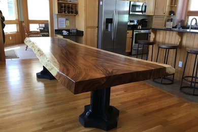 Mountain style dining room photo in Charlotte