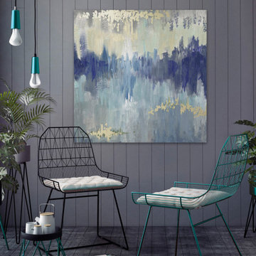 "Blue Jet Stream" Painting Print on Wrapped Canvas